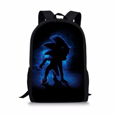 China Hot Cartoon Design Toddler Boys Girls Sonic Hedgehog Pattern Students Backpack Light Children's Backpack Game Schoolbags for sale