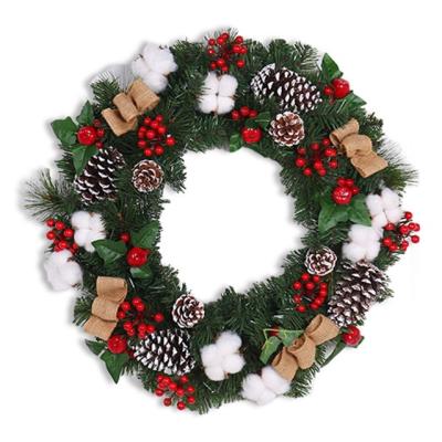 China Wholesale Christmas Garland Fine Workmanship Christmas Wreath of Durable Material Hot Sale Christmas Decoration with Ribbons for sale