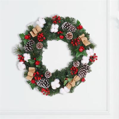 China Custom Modern Artificial Wreath Durable Material Garland Fine Workmanship Christmas Plants Christmas Decorations for sale