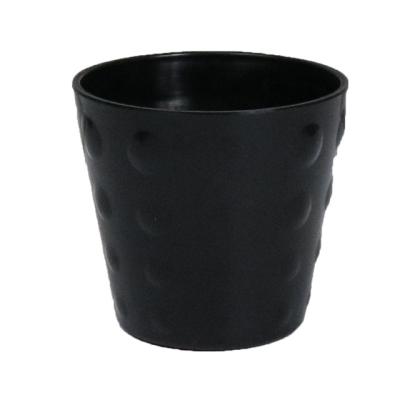 China Durable Material Plastic Flower Pot Printing Black White Color Planter Pot for sale