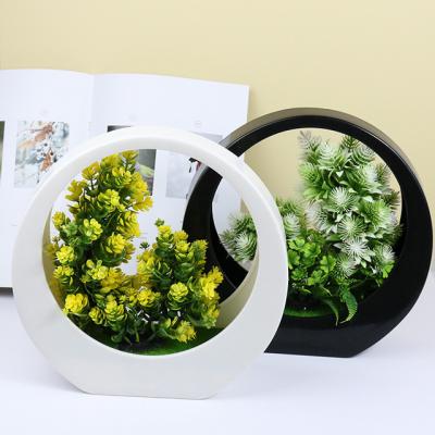 China OEM direct sales durable material support indoor and outdoor plastic cheap sample service support flower pot with flower for sale