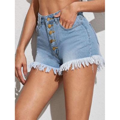 China Breathable Stripped Jeans Woman Shorts for sale