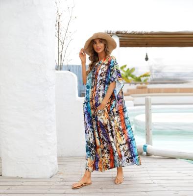 China Long Anti-wrinkle Digital Printed Kaftan Dress for sale