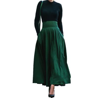 China Anti-wrinkle Summer High Waist Pleated Big Edge Floor/Ankle Length Beach Maxi Skirt For Women Wedding Party Long Skirts for sale