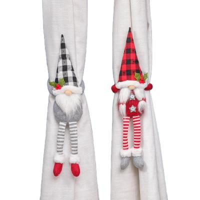 China Chirstmas Home Decor Storing Christmas Plaid Dolls Curtain Buckle Christmas Gnome Faceless Window Display Decorations for sale