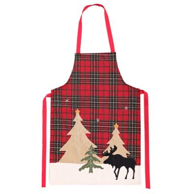 China Chirstmas Home Decor Personalized Plaid Apron Bar Restaurant Waiter Decor Christmas Apron for Wife Home Christmas Xmas Decoration Supplies for sale