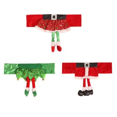 China Amazon Claus Christmas Elf Belt With Leg Christmas Chair Cover Fabric Stretch Chair Back Cover Top Selling Washable Christmas Chirstmas Home Decoration for sale