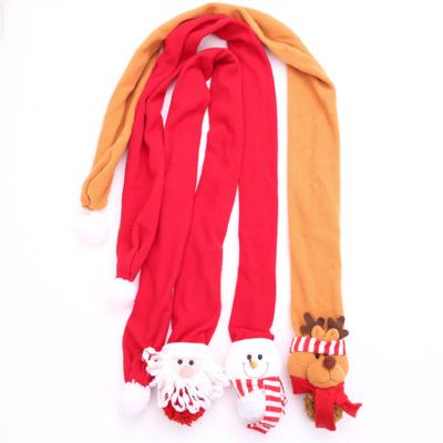 China Popular Merry Christmas Supplies Santa Snowman Pattern Xmas Prop Scarf Women Christmas Cotton New Arrival Xmas Supplies for sale