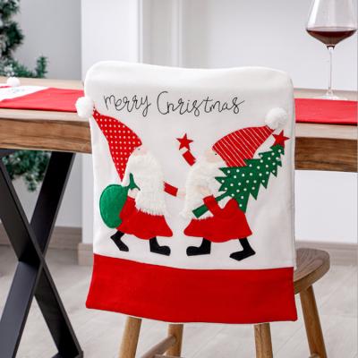 China Removable Washable Chirstmas Decor Seat Cover Kitchen Party Supplies Christmas Embroidery Chair Cover Christmas Decorations Supplies Navidad for sale