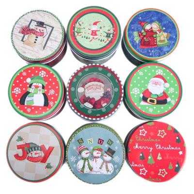 China Amazon Hot Selling Chirstmas Decor Storing Christmas Iron Cookie Tin Sugar Storage Box Metal Small Candy Box For Xmas Gift Decoration for sale