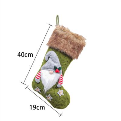 China Popular Christmas Gift Christmas Stockings Knitted Sock Old Man Candy Bag Faceless Gift For Christmas Tree Pendants for sale