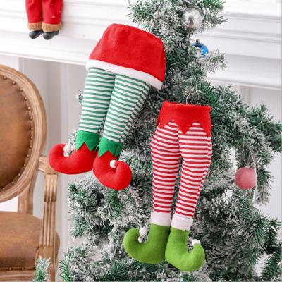 China Chirstmas Decor Stocking Elf Boots Red Green Shoes Knocks Candy Gift Bags Christmas Ornaments Santa Festival Party Tree Door Hanging Decoration for sale