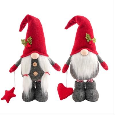 China New Fesvital Interchangeable Ornament Stretch Long Leg Gnomes Rudolph For Christmas Decor Sitting No Face Plush Dollhouse Ornament for sale