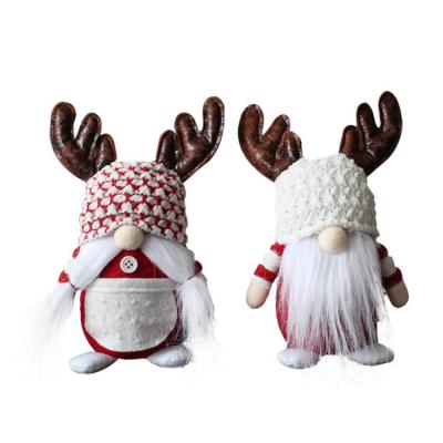 China Hot Selling Christmas Decor Plush Gnome Rudolph With Antlers Santa Claus Doll Newcomer Ornament Fesvital Xmas Faceless Showcase Decoration for sale