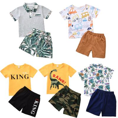 China 1-6year 2pcs Baby Boy Summer Eco-friendly Toddler Clothing Animal Print T-shirt+shorts Boy Clothes Set Set for sale