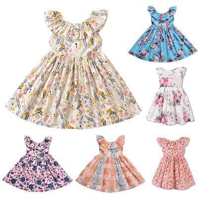 China Viable Girls Dress One Piece Beach Floral Dress Toddler Baby Sun Dress Wildflower Seaside Overall Outfits for sale