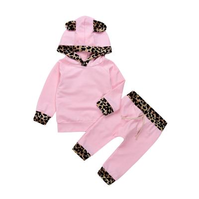 China Factory direct sales beautiful winter long sleeve casual girl's hoodie new autumn leopard print hoodie set for sale