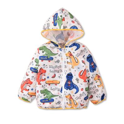 China 2021 New Arrival Autumn New Arrival Baby Boy's Hooded Coat Zipper Top Child Drop Dinosaur Jacket for sale