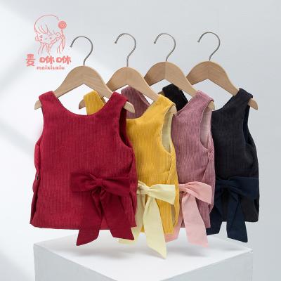 China 2021 Autumn and winter children's fashionable baby's vest children's vest cotton girls' corduroy children's wear for sale