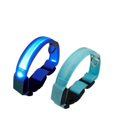 China Factory direct sale LED dog lights flashing glow of the night nylon safety collars safety in the dark dog leash for sale