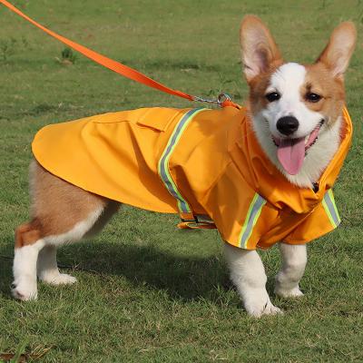 China Large Sport Dog Raincoat Outdoor Waterproof Reflective Pet Apparel With Leash Hole for sale