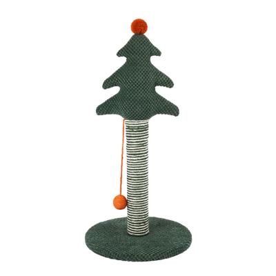 China 2021 Luxury Christmas Pine Twine Tree Hole Cat Climbing Frame Bed Cat Wall Furniture for sale