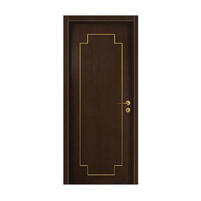 China Latest Modern Walnut Wood Melamine Modern Design With Tempered Glass Hotel Fire Front Door for sale