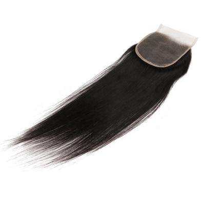 China 100% Unprocessed Human Hair Bundles Wholesale Virgin Straight Hair 4x4 Lace Front Human Hair Closure Straight Lace Front Human Hair Closure for sale