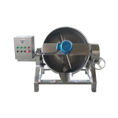 China Industrial Vegetable Processing Plant 300L Electric Gas Tilting Cooking Pan Kettle Jacketed With Timer for sale