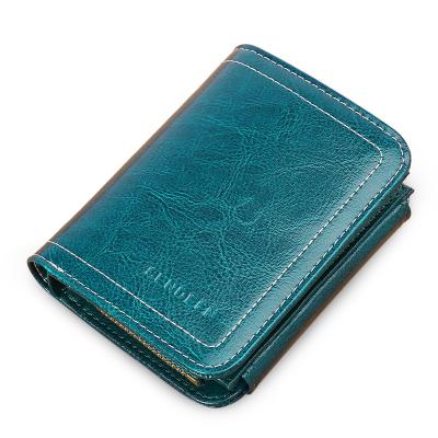 China RFID Women's RFID Blocking Excellent Genuine Leather National Wallet Coin Purse For Lady for sale