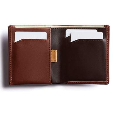 China Custom Luxury RFID Blocking Slim Full Grain Genuine Leather Men's Wallet Minimalist Vertical Bifold for sale