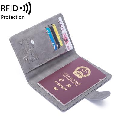 China RFID Travel Passport Folder Wallet With Customize Logo Passport Cover Genuine Leather Holder for sale