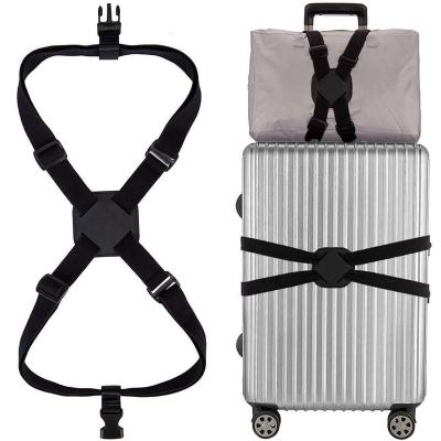 China Handbag Black Elasticity Luggage Strap Suitcase Buckle Travel Organizer Fixed Plastic Luggage Belt for sale