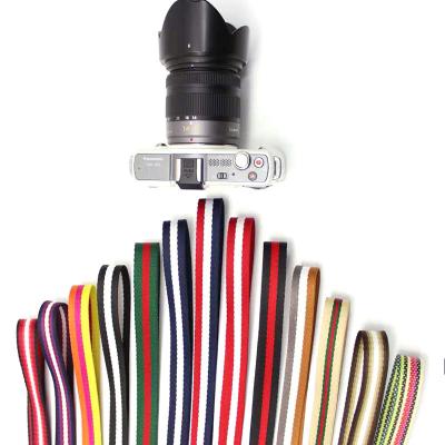 China Custom 2CM Stripe Multi Wide Flexible Leather Mini Camera Strapaction Colorful Camera Head Hanging Strap for sale