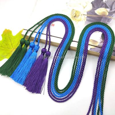 China Longer tassel laces, black and white, used for jackets or dresses, curtain tassel flashing cords with tassel cord spike braces for sale