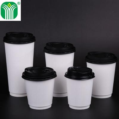 China 16oz Disposable Biodegradable Double Paper Cup Wall Style for sale