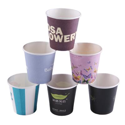 China Disposable Wholesale Custom Logo Printing Disposable Paper Cups For Hot Drink And Tea for sale