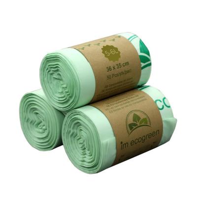 China Bio PLA Disposable Compostable Cornstarch Bag Garbage Waste Bags Made in China for sale