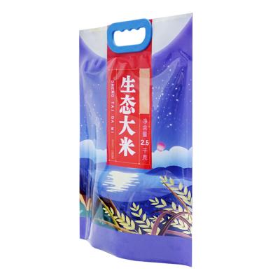 China 2.5kg Custom Printing Moisture Proof Laminated Rice Bag Packing Pouch With Plastic Handle for sale