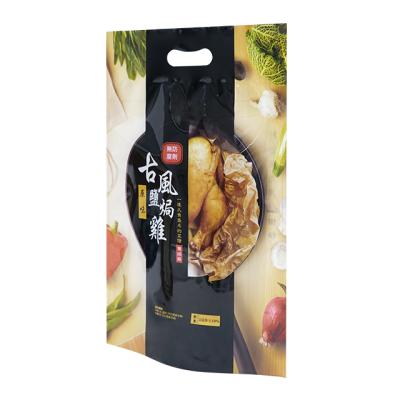 China Moisture Proof 3 Side Seal Plastic Bag Food Packaging Custom Laminated Pouch Bag With Handle for sale