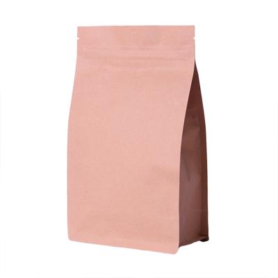 China Low Moq Recyclable Snack Valve Zipper Bag Brown Kraft Paper Wrapping Paper Holder Up Pouch With Custom for sale