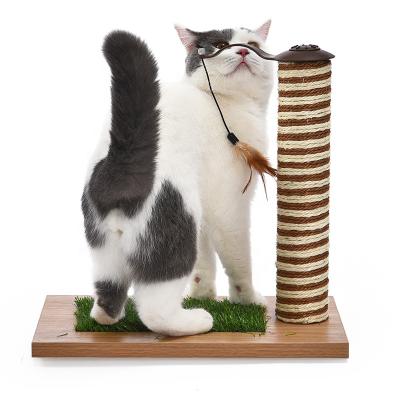 China Funny Sisal Viable Cat Scratching Post Tree Grass Turf Petstar Cat Play Scratcher Toy Artificial for sale