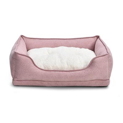 China Textured Fabric Embossing Ultrasonic Warm Comfortable Cat Dog Pet Orthopedic Bed Sustainable New Pet Supplies for sale