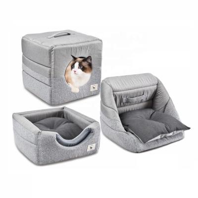 China Breathable Petstar 3 Way Use Sterilization Deodorization Graphene Pet Sofa Cat Dog Cave House Bed for sale