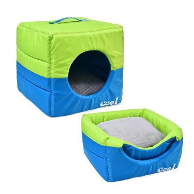 China Petstar Summer Two Cooling Ways Use Breathable Air Mesh Cooling Pet Sofa Cat Cave Kennel Bed for sale