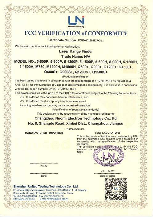 FCC - Changzhou Nuomi Electron Technology Co., Ltd.