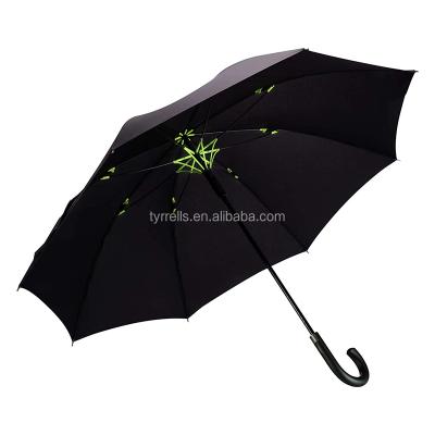 China Professional Open Wear-resistant Straight Umbrella RPET Minimalist 8 Axle Fiberglass Ribs Metal Windproof Cloth for sale