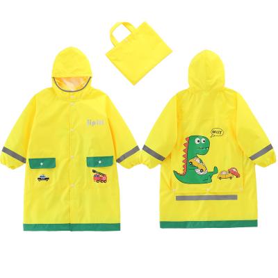 China Bachelor Raincoats Kids Raincoat Wholesale High Quality High Quality Oldest Child Reusable Custom Poncho Bagpack Children Raincoat Boy Girl Kids Dinosaur Design for sale