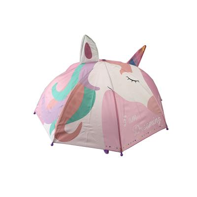 China All in One Open Animal Kids Umbrella, Kids Umbrella, 1 17.5 Inch Manual Open Umbrella Unicorn Kids Umbrella Safety Design for sale