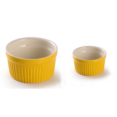 China Viable cheap bakeware custom round cupcake cream bowl ramekin wholesale china ceramic baking ramekins for baking for sale